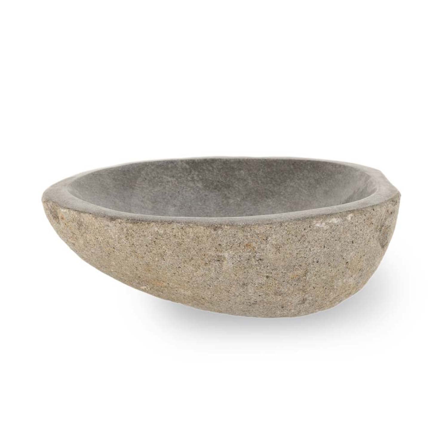 Naturstein Schale grau rund 30 cm - Steinobstschale poliert Dekoration Aufbewahrung Natur