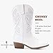 LAURMOSA Kids Cowboy Boots for Girls White Cowgirl Boots Size 11 with Zipper Girls Cowboy Western Equestrian Horseback Riding Shoes Embroidered Fashion Riding Shoes(L1020White 11)