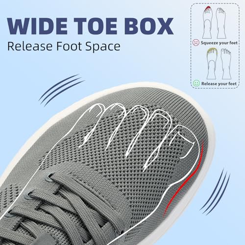 Slow Man Wide Toe Box Shoes for Men - Casual Dress Sneakers Comfortable Cushioned Business Office Non Slip Breathable Mesh Oxford Walking Shoe for Wide Feet2
