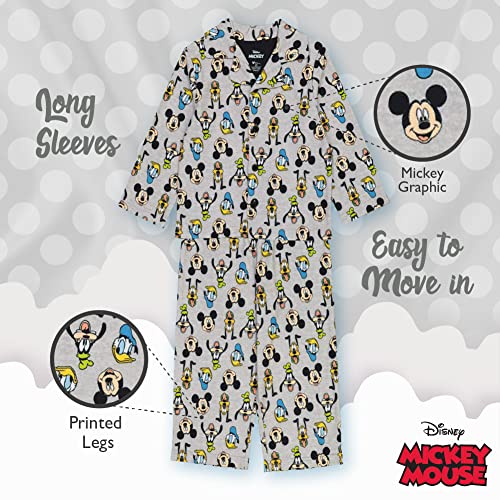Disney Boys' Mickey Mouse 2-Piece Loose-Fit Button Down Pajamas Set , Mickeys Crew 2, 2T #TOP3