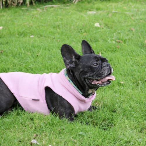 Image of JACKO & CO - Fleece Vest Dog Sweater with Leash Ring - Soft, Warm & Lightweight Pullover Coat for Small & Medium Dogs, Puppies & Cats - Cozy Fall /Winter /Spring Pet Jacket (Pink Lemonade, XL 17-25lbs)