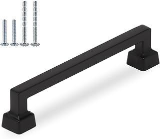 Syngrow 10 Pack Cabinet Pull Handles 5 Inch (128mm) Hole Centers Matte Black Kitchen or Bathroom Cabinet Door Handles Drawer Pulls and Dresser Knobs for Cupboards Furniture Hardware SG1950-128-MB-10