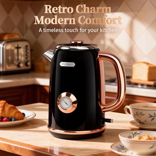 Pava eléctrica retro 1.7 L con termómetro INFOOD miniatura 7
