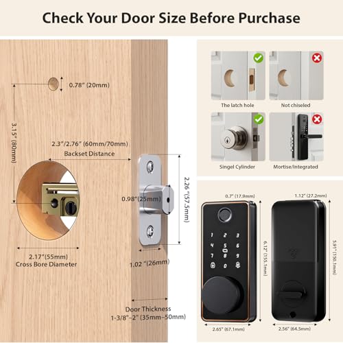 Fingerprint Door Lock, Biquole Keyless Entry Door Lock, Smart Lock - image 9