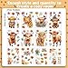 Yinder 12 Sheet 78 Pcs Highland Cow Wall Decals Baby Wall Decals Highland Cow Sticker Cute Nursery Baby Decor for Kids Girls Boys Room Bedroom