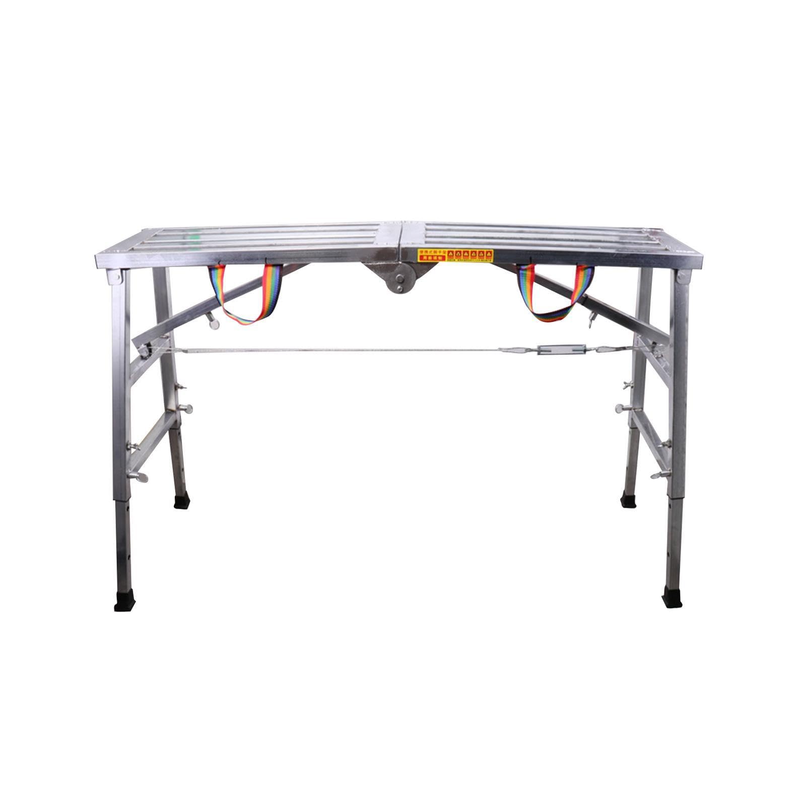 Plataforma de Trabajo Plegable de Acero Resistente con Altura Ajustable para tareas de Pintura y Limpieza. Andamio portátil con Altura Ajustable.