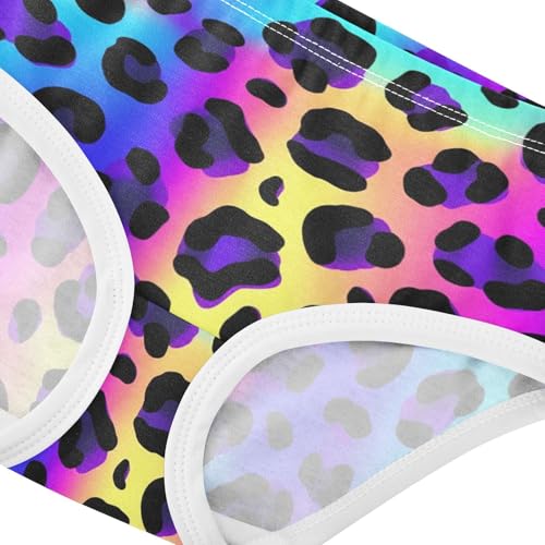 Colorful Leopard Purple Spots Panties for Girl Girls Underwear Toddler Cotton Stylish Briefs Girls Undies 2t4
