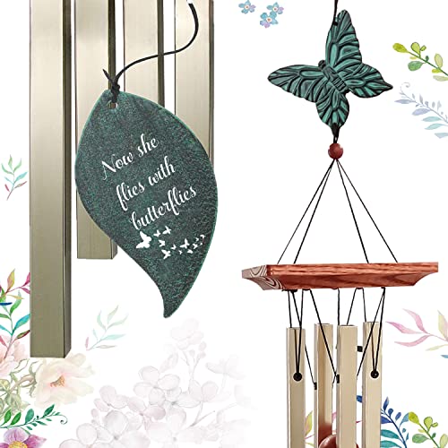 Image of ASTARIN Memorial Custom Wind Chimes for Loss of Loved One, Wind Chimes for Patio Yard Decor, 24'' (condolences-10)