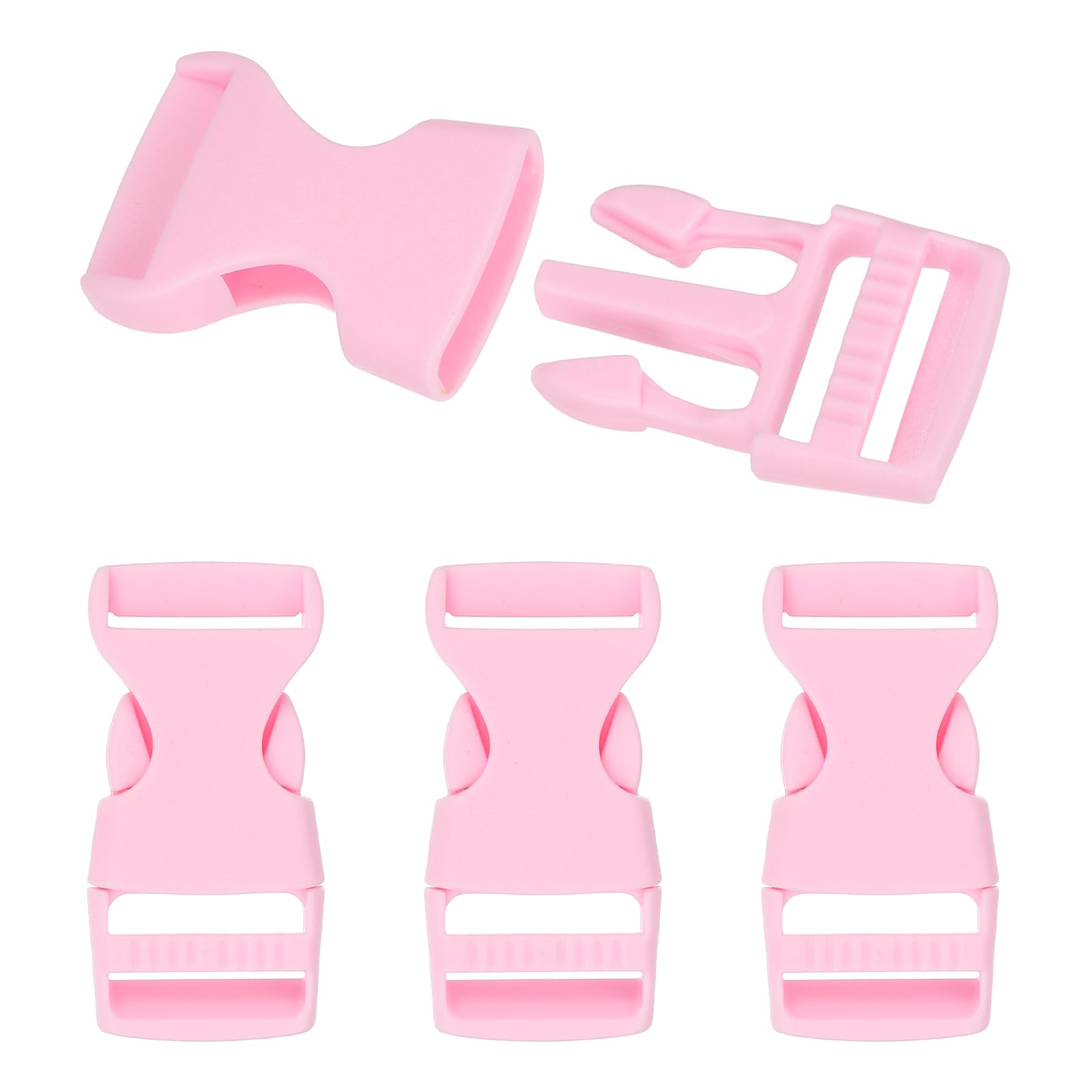 PATIKIL 4 Pack Quick Side Release Buckle, 0.8"(20mm) Plastic Buckle Clip Dual Adjustable Belt Snap Fasteners Clasp for Backpack Outdoor Paracord Bracelets Pet Collar, Pink