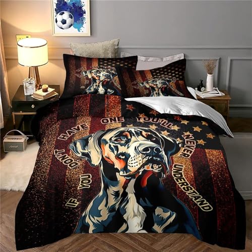 Housse de couette chien microfibre résistante impression 3D premium 135x200 - 6