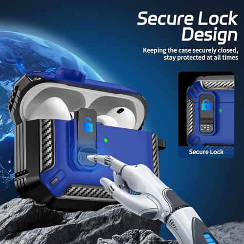Image of for AirPods Pro 3 Case (2025 New), Secure Lock Cases Cover with Cleaning Kit & Keychain Compatible with Airpods Pro 3rd Generation Case for Men Women, Powerful Drop Protection