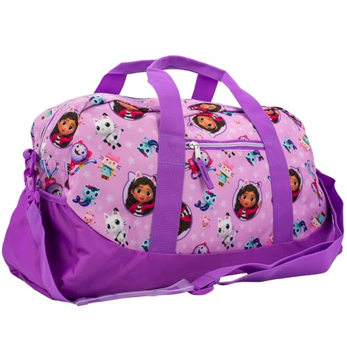 Gabby's Dollhouse Duffle Bag, 16 inch Travel Sleepover Weekender Bag for Girls, Purple Dance Bag2