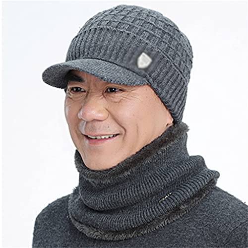 Chapeau tricoté chaud pour femme avec isolation thermique et couvre-cou intégré