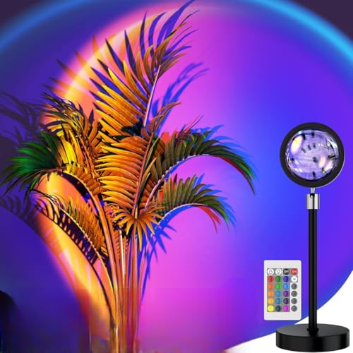 Desidiya® 16-Color LED Night Light Sunset Lamp with Remote & USB – 360°...