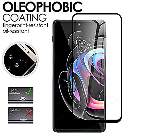 Image of Screen Protector for Motorola Moto Edge 20 Pro (Black) Tempered Glass Edge-to-Edge 6D Screen Guard With Installation Kit