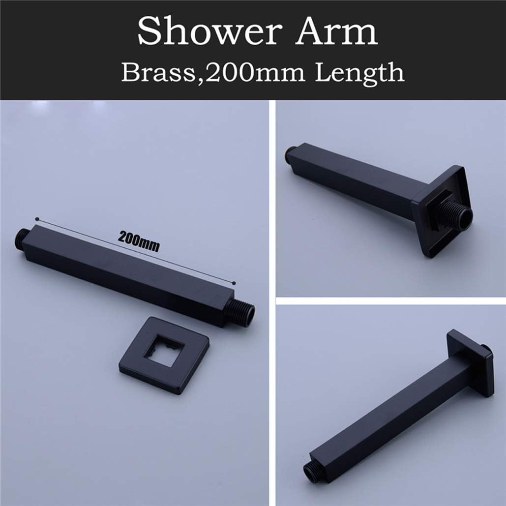 シャワーシステム、天井取り付け式サーモスタット真鍮マットブラック