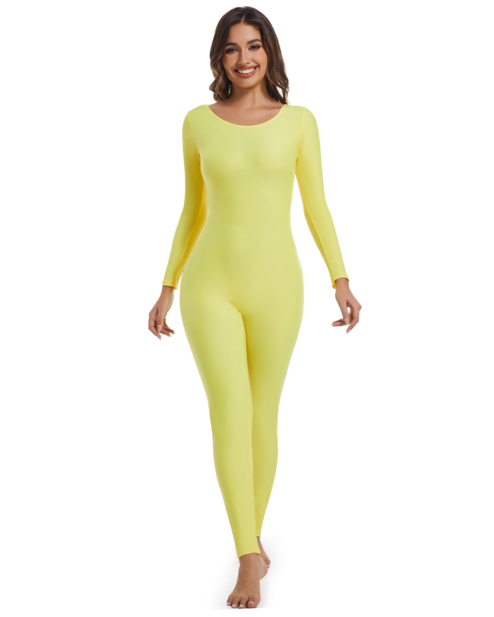 Adult Long Sleeve Plus Size Unitard for Women One Piece Dance Bodysuits 1201