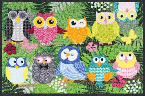 Salonloewe Fußmatte Dschungeleulen 050x075 Fußabtreter außen, Hauseingang, Schmutzfangmatte