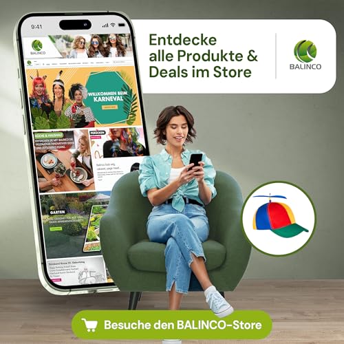 Balinco Bunte Propeller-Mütze für Erwachsene, Party Lustige Hüte, Verstellbares Kostüm-Accessoire für Karneval, Festivals, Fasching & Comedy-Events