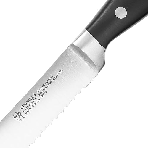 Miniatura 4 de HENCKELS Forged Accent Razor-Sharp Cuchillo de utilidad dentado de 5 pulgadas, cuchillo de tomate, ingeniería alemana informada por más de 100 años
