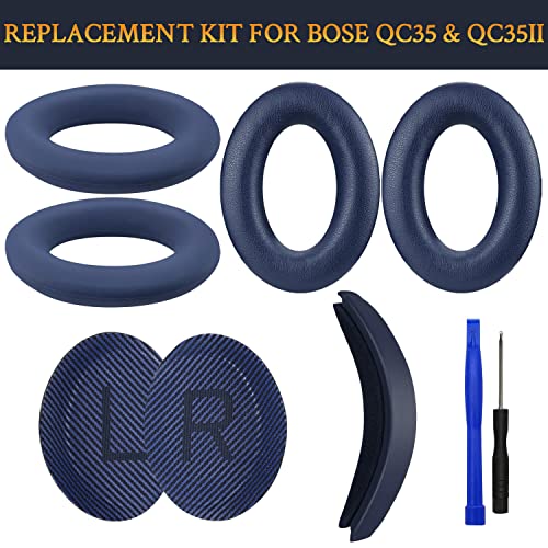 SOULWIT Ear Pads Cushions + Headband + Silicone Earpads Cover Protector, Replacement Kit for Bose QuietComfort 35 QC35 - Image 2