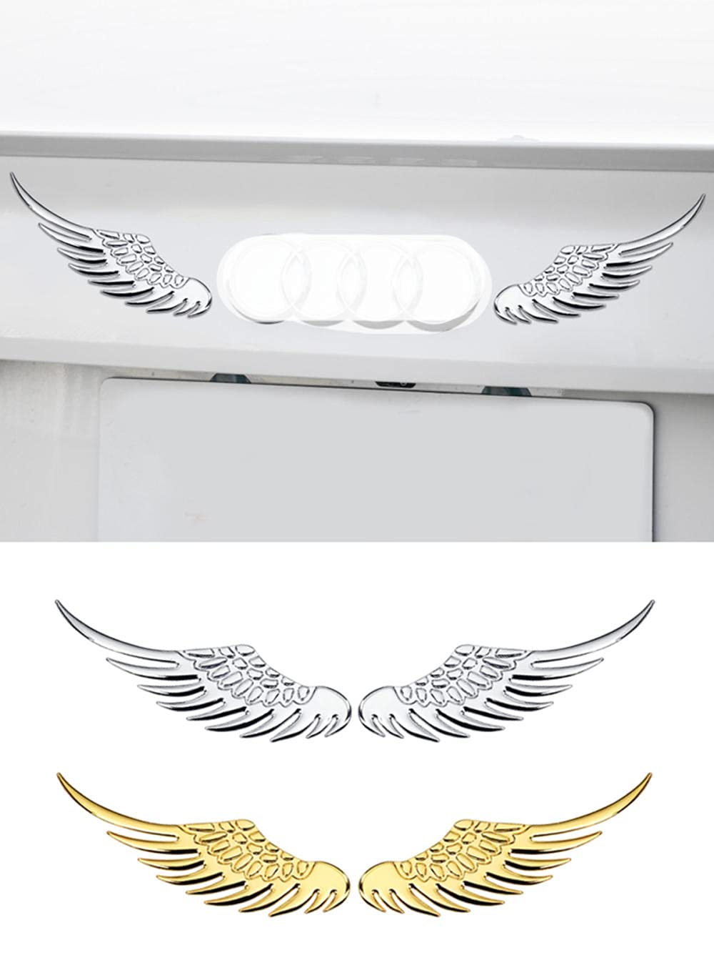Car Emblem Badge Logo Car Emblems Decorations Car Decals Samochód Dekoracyjne Wings Samochód Zewnętrzny Skrzydeł Samochodowy Naklejki Stereo Angel Wings Tail Etykiety Naklejki Metal Etykieta Osobowość