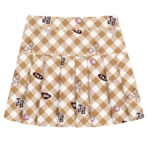 Image of Arshiner Girl's Tennis Skirts with Shorts Athletic Pleated Skirt Workout Performance Skorts with Pockets for Kids 4-13Y