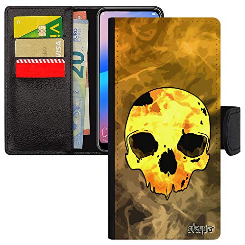 Cadeau de Noel Coque Redmi Note 8 Pro Portefeuille Tete de Mort