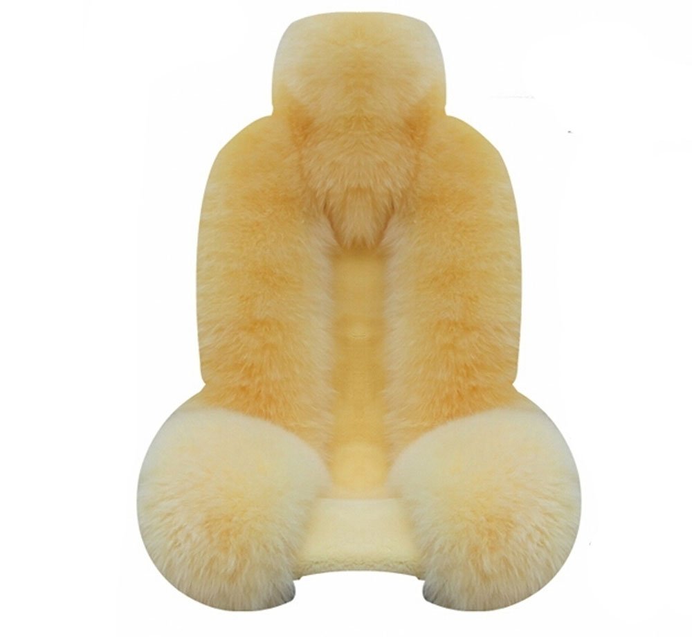 4pcs New Pure Wool Car Cushion Car Covers Five Car Seat General Car Seat Cover (beige)