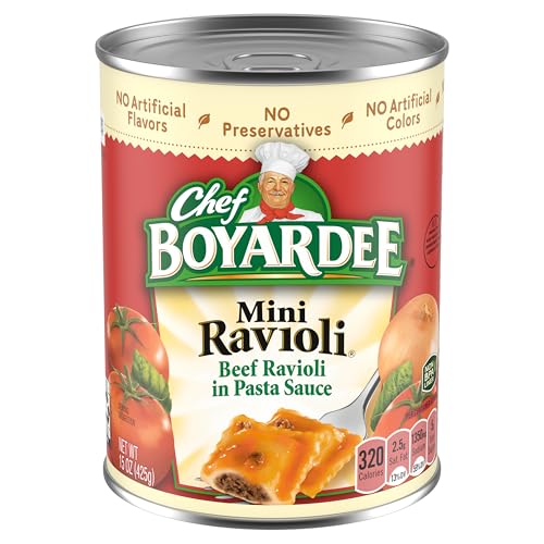 Image of Chef Boyardee Mini Beef Ravioli, Microwave Pasta, Canned Food, 15 oz.