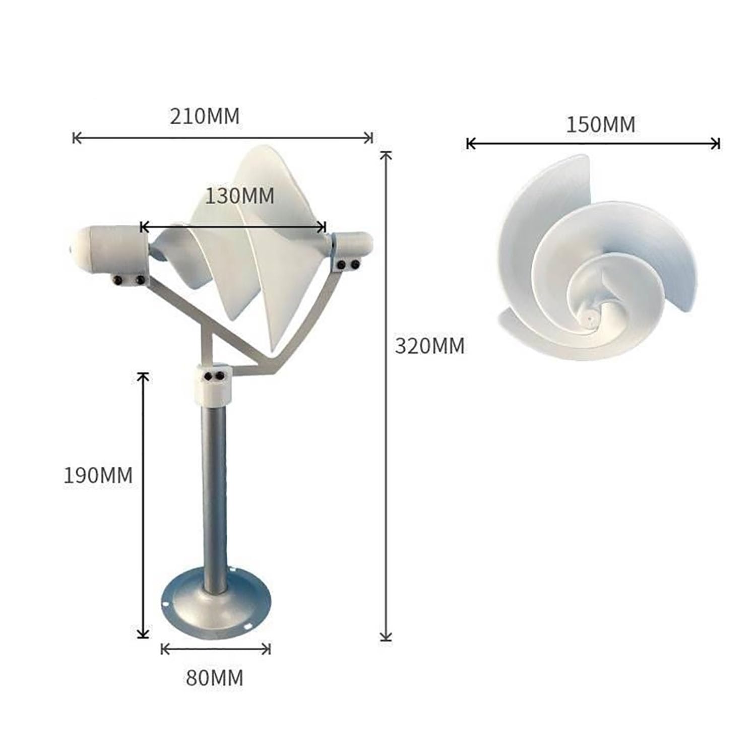 Turbina Eólica Vertical En Espiral, Generador Eólico, Generación De Energía Eficiente Y Diámetro De Rotación De 150 Mm, Funcionamiento Silencioso Y Fácil De Instalar, para Clases Magistrales.