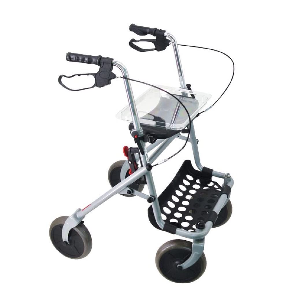 Wszechstronny chodzik na 4 koła, pomoc w chodzeniu dla osób starszych, wiele miejsc do przechowywania, ergonomiczne uchwyty i hamulce parkingowe, solidna konstrukcja, rollator Primo