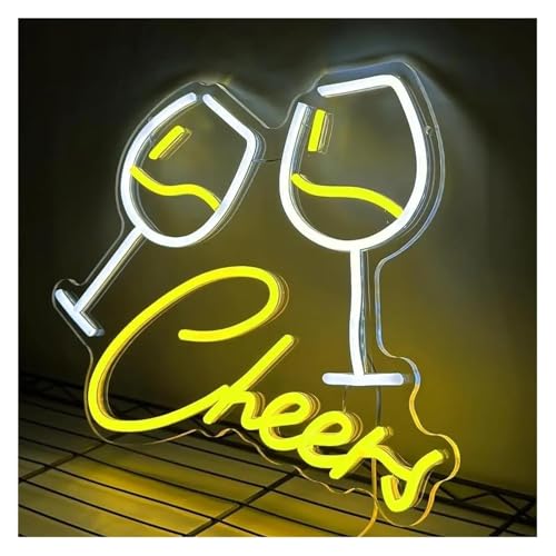 Enseigne lumineuse néon verre à vin pour habiller un mur blanc et égayer une pièce sombre
