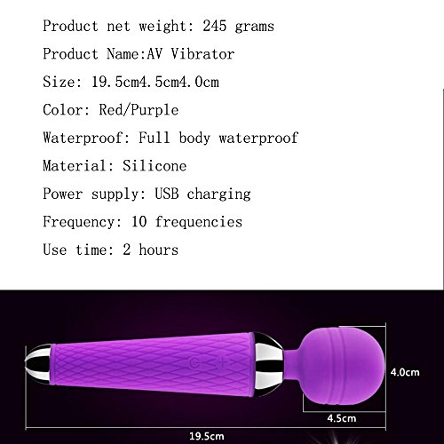 Massageador de varinha sem fio RLJJSH à prova d'água portátil elétrico massageador com 10 modos de