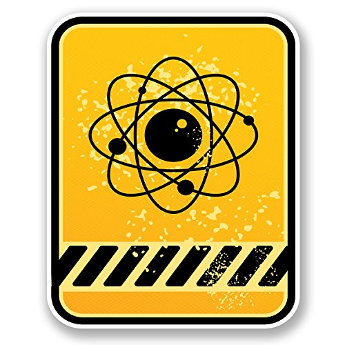 2 pegatinas de vinilo de peligro para bicicleta, portátil, química, física, símbolo zombi #5445 (8 cm de ancho x 10 cm de alto)