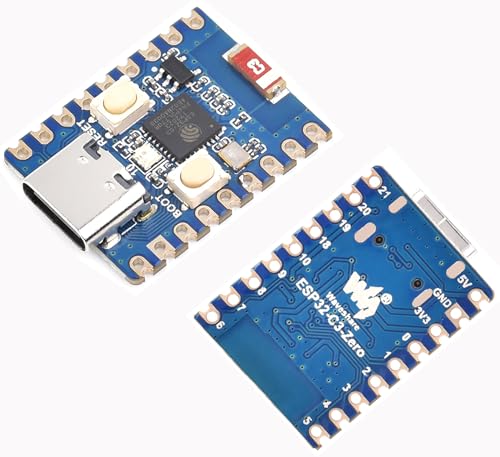 ESP32-C3 Mini Development Board, Based on ESP32-C3FN4 Single-core Processor, 160MHz Running Frequency, 2.4GHz Wi-Fi (802.11 b/g/n)& Bluetooth 5, Onboard Type-C USB, Multi-Function GPIO Pins
