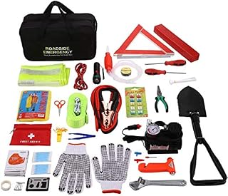 COOCHEER Auto Emergency Kit,Multifunctional Roadside Assistance 99-in-1 Car Safety Kit with Jumper Cables,Folding