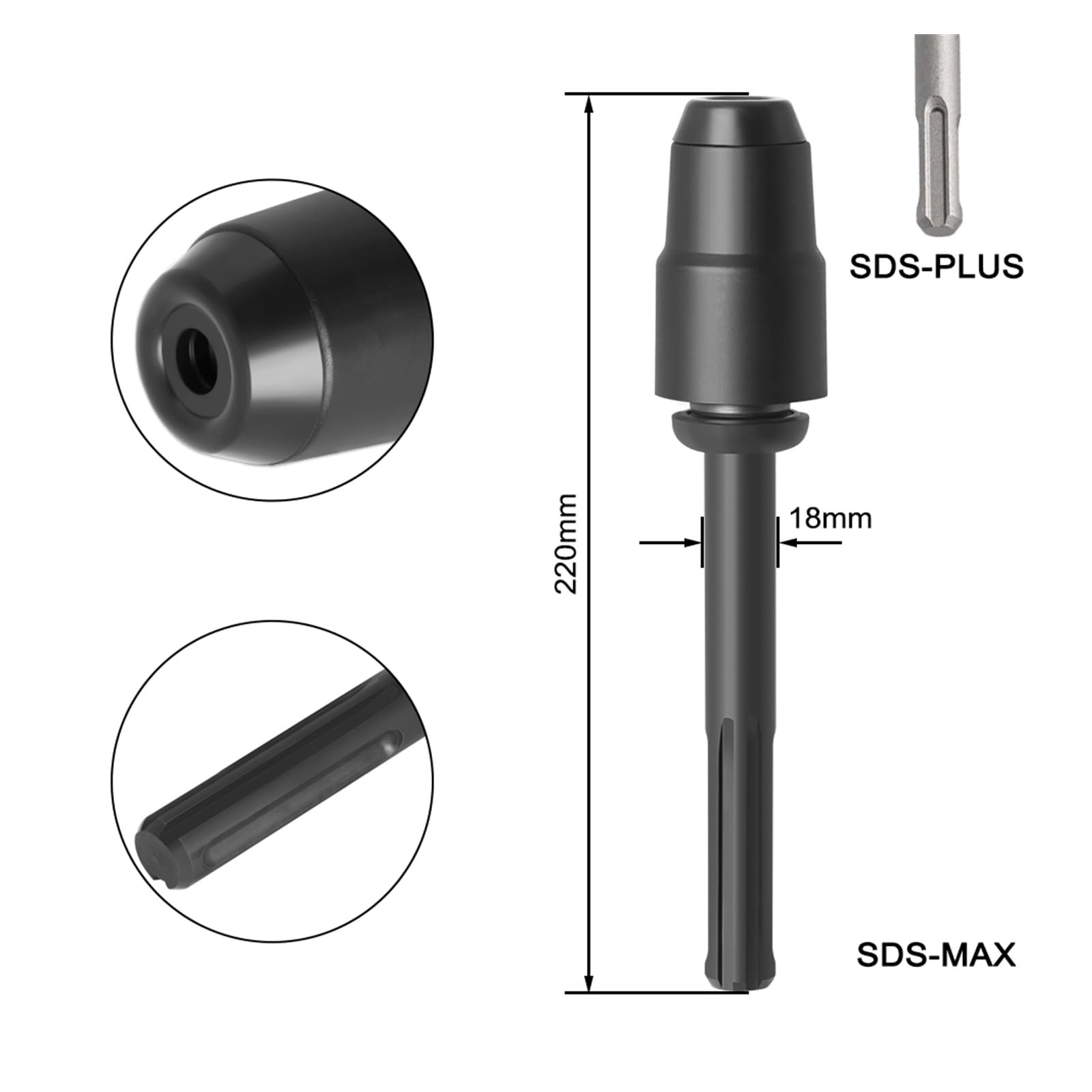 1PC 1/ 2x20unf SDS MAX do SDS Plus Darknięcie z adaptera Chuck Przetwornik Hammer Narzędzie do podłączania akcesoriów podłączających do narzędzia