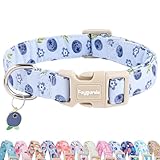 Faygarsle Blueberry Pattern Dog Collar for for Summer Small Medium Large Dogs Light Blue S