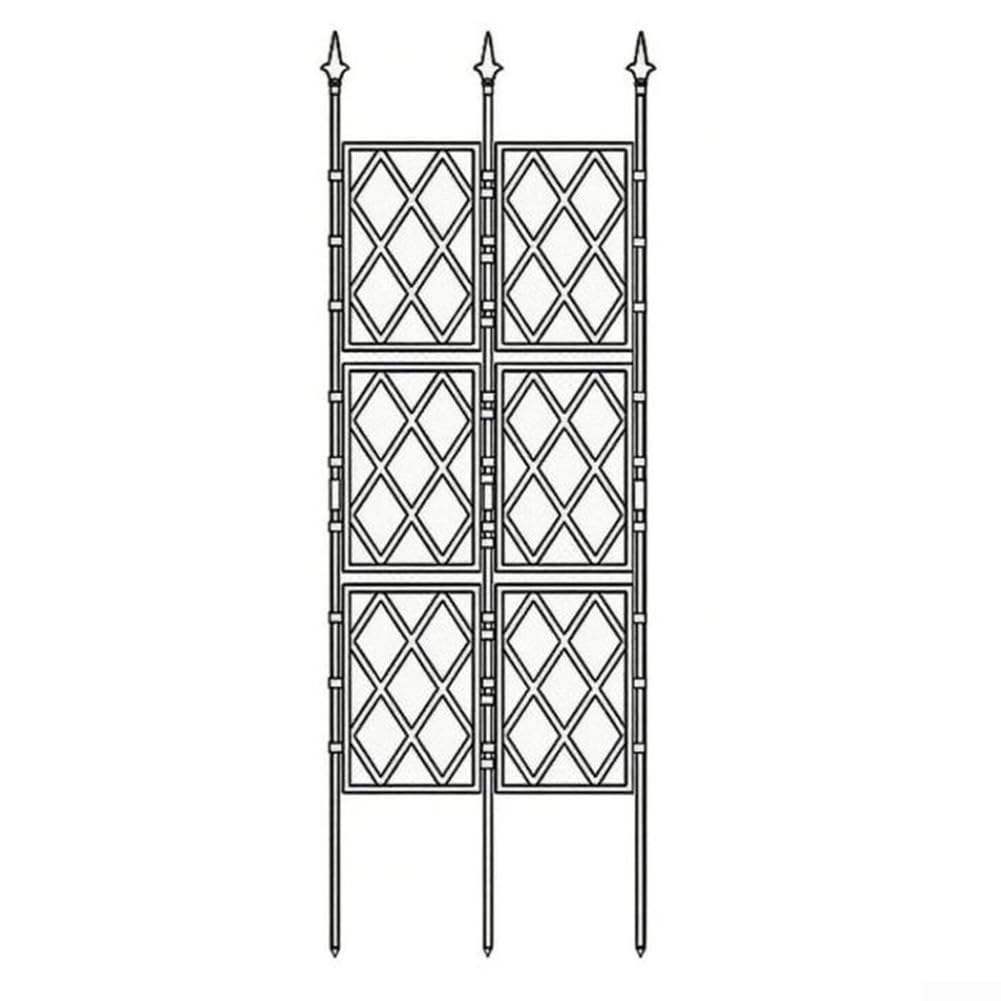 Traliccio verticale da giardino, 180 cm, griglia diamantata, colore nero