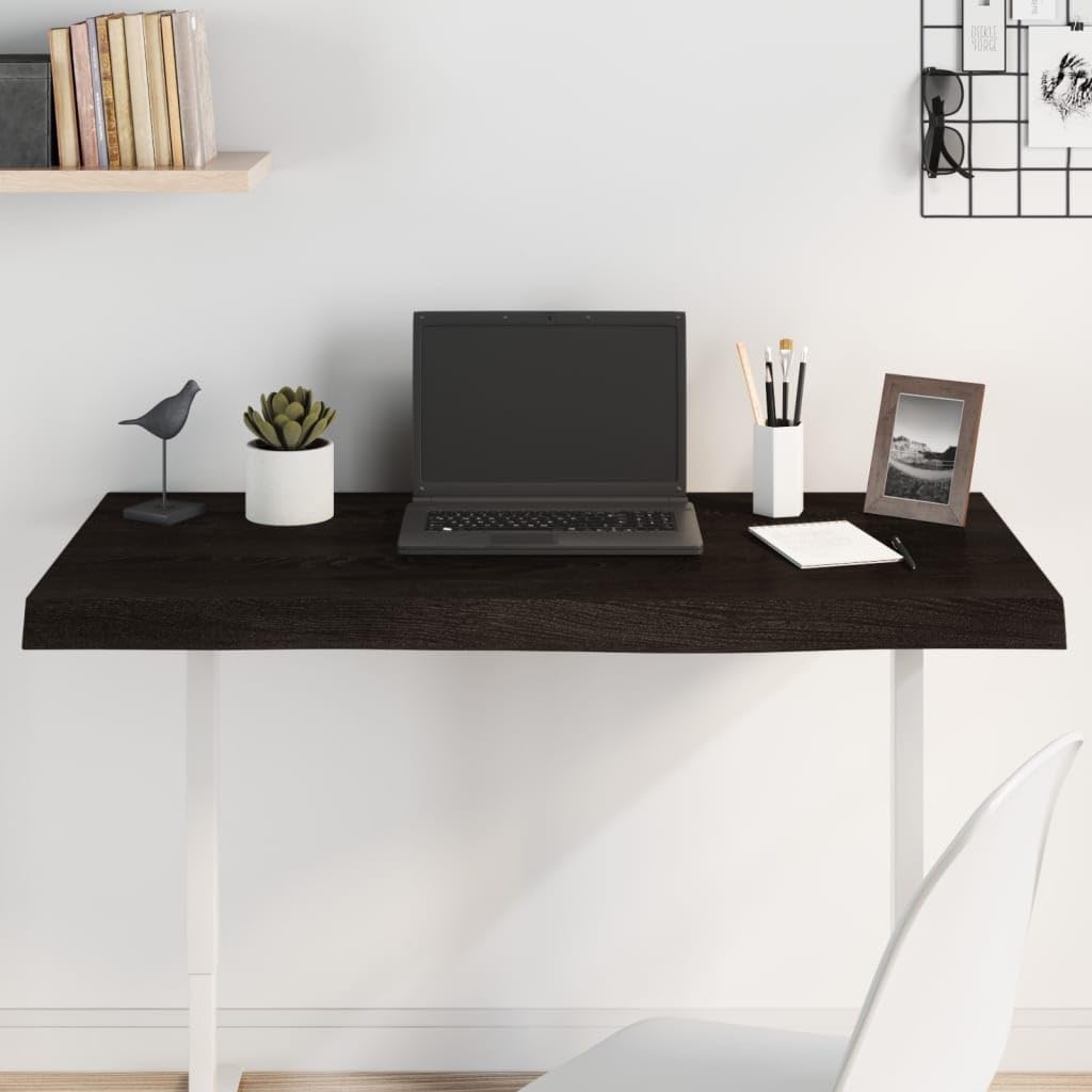 Plateau de table en chêne massif 100x40 cm avec bord naturel pour réchauffer votre foyer