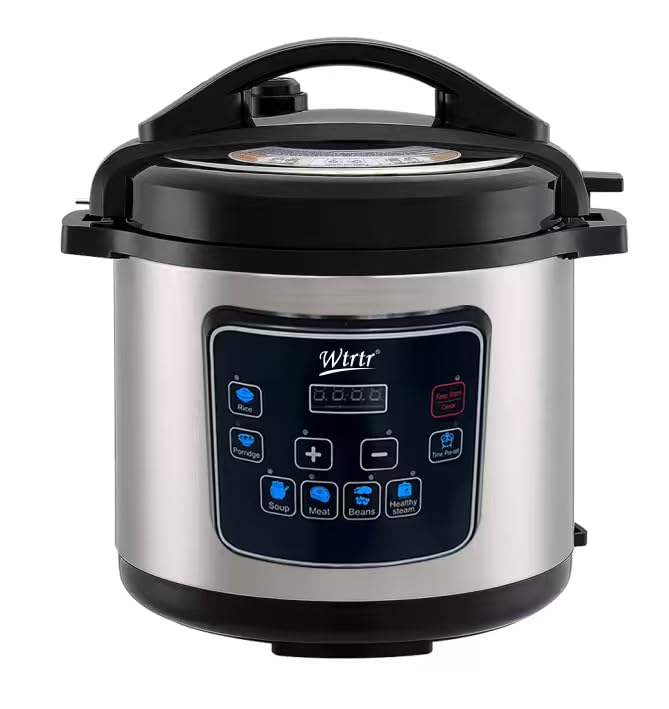 Wtrtr 9 Liters 1350W stainless steel electric pressure cooker, Slow, Rice Cooker, Yogurt, Cake Maker,Steamer and Warmer, Silver.perfect for larger families，WTR-9007 (9L)