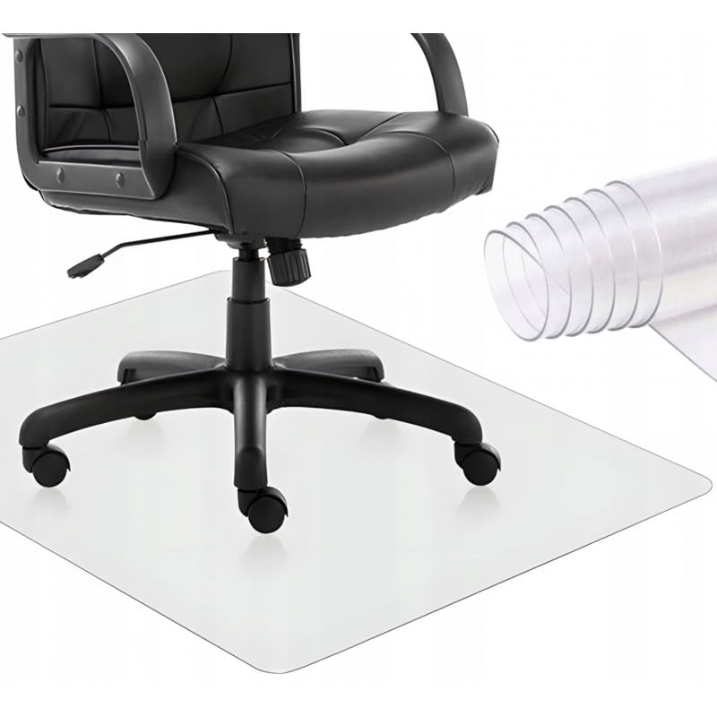 Alfombrilla Protectora de Suelo para Silla de Oficina, 140 x 100 cm, PVC Transparente, Antideslizante, Protector de Suelo para Escritorio y Home Office