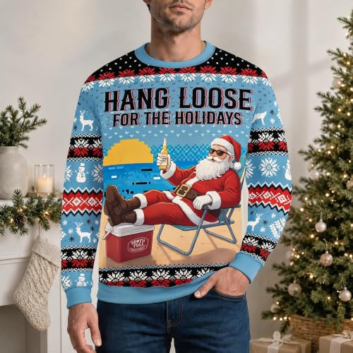 Hang Loose Beach Santa Sweatshirt, alternative view 1