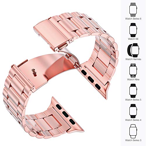 Image of EPULY Metal Band Compatible with Apple Watch Bands for Men Women 42mm 41mm 40mm 38mm, Business Stainless Steel Strap for iWatch Bands Series 11 10 9 8 7 6 5 4 3 2 1, SE3 2 1, Ultra3 2 1