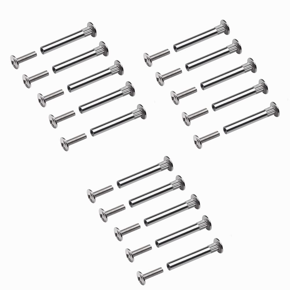 15Pcs Connecting Screws Bolts Metal Furniture Screws Stainless Steel Screw Fastener Kit Furniture Connectors for Connecting Furniture Frames Hardware Cupboard