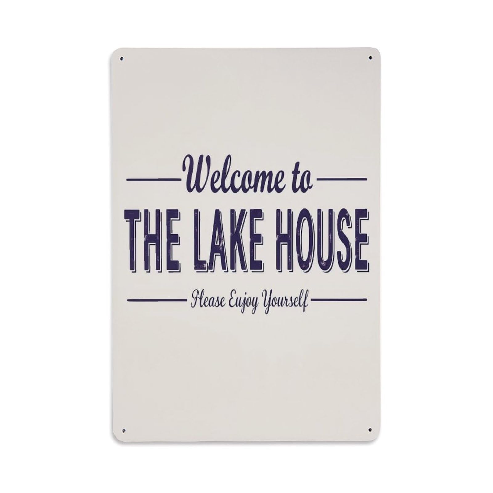 Jdfenggu Vintage Welcome To The Lake House Retro Metal Tin Sign, Metal Poster For Bar, Home, Man Cave, Kitchen, Laundry Room Art Decor 8X12 Inch