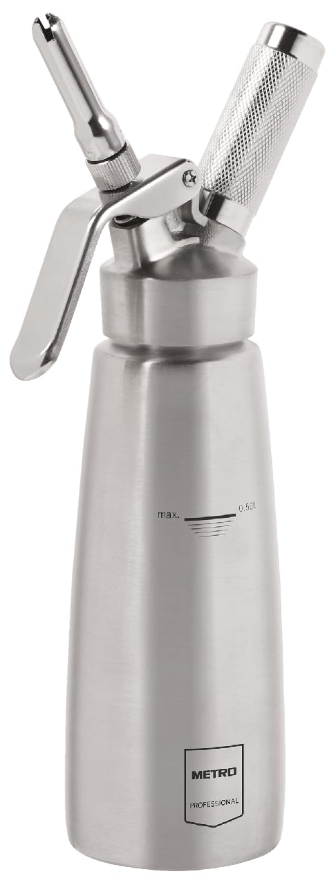 METRO Professional Sahnespender 0,5 L, Edelstahl, ¯ 7.8 x 26.1 cm, Silber