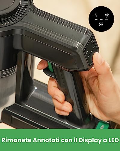 Vactidy V9, Aspirapolvere Scopa elettrica Senza Fili, Nero, 250 W, 4.1 kg
