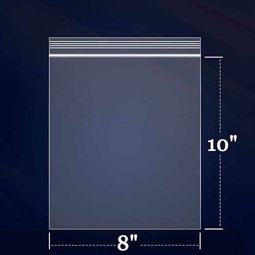Miniatura 2 de iMailer - 100 unidades - Bolsas con cremallera de 8 x 10 pulgadas - Bolsas de polietileno de plástico con cierre resellable transparente de 2 mil